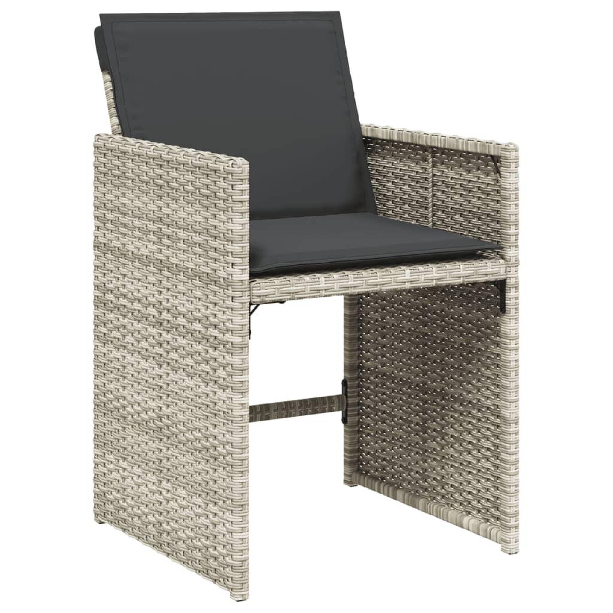 Voir la diapositive 4 : VIDAXL Chaises de jardin avec coussins lot de 4 gris clair poly rotin