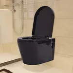 VIDAXL Toilette murale Ceramique Noir