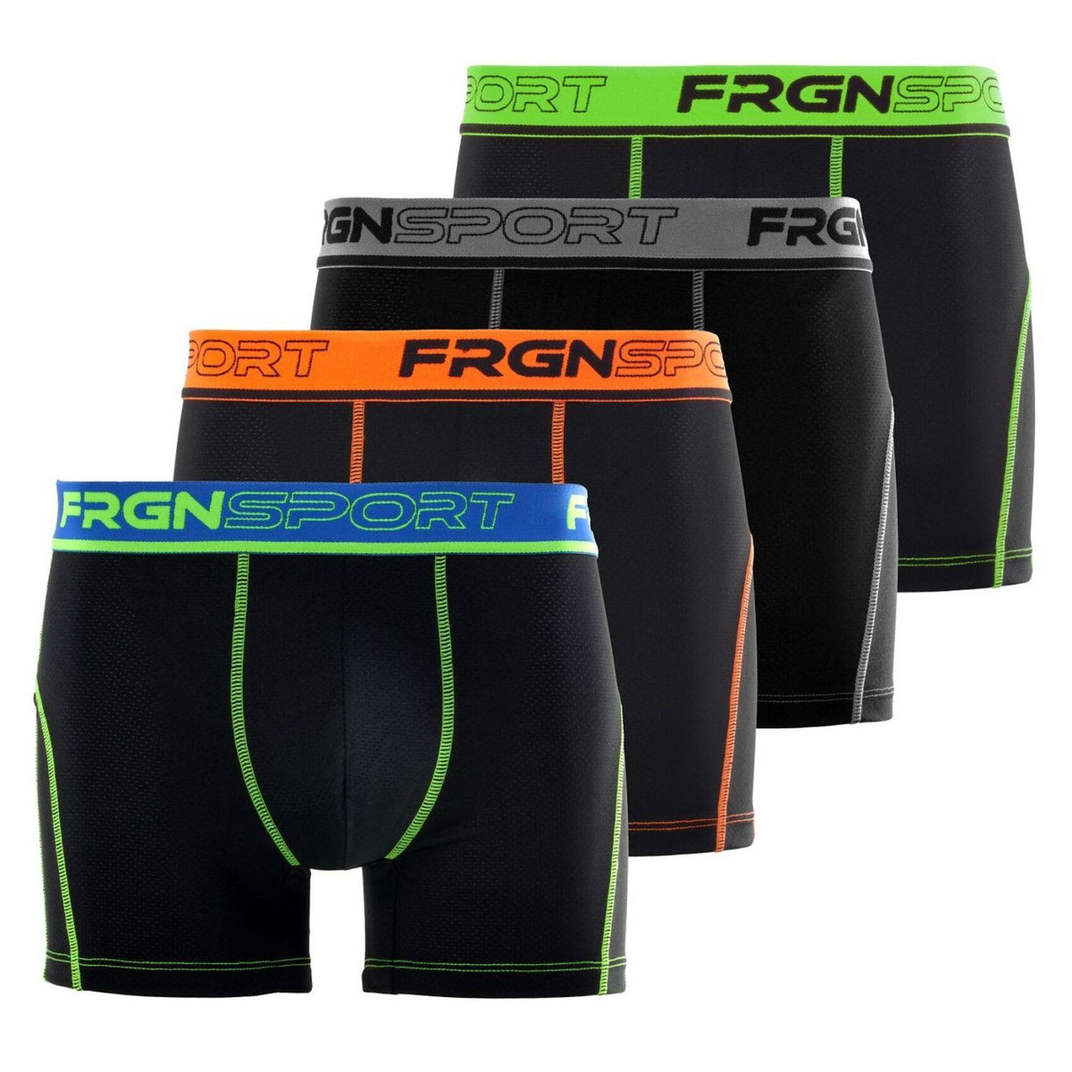 FREEGUN Lot de 4 Boxers homme Aktiv Sport Fluo