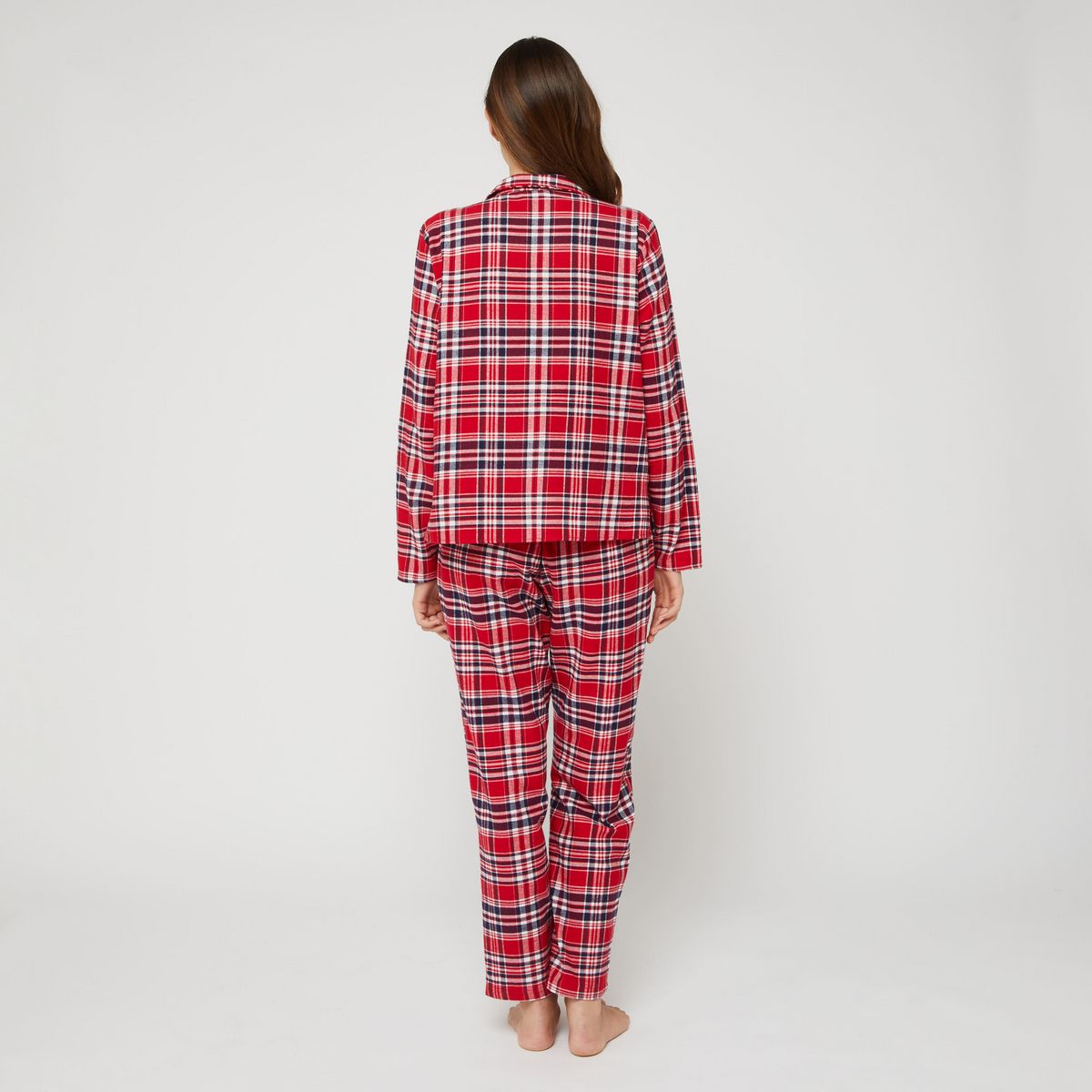 INEXTENSO Pyjama flanelle rouge de Noël en coton femme