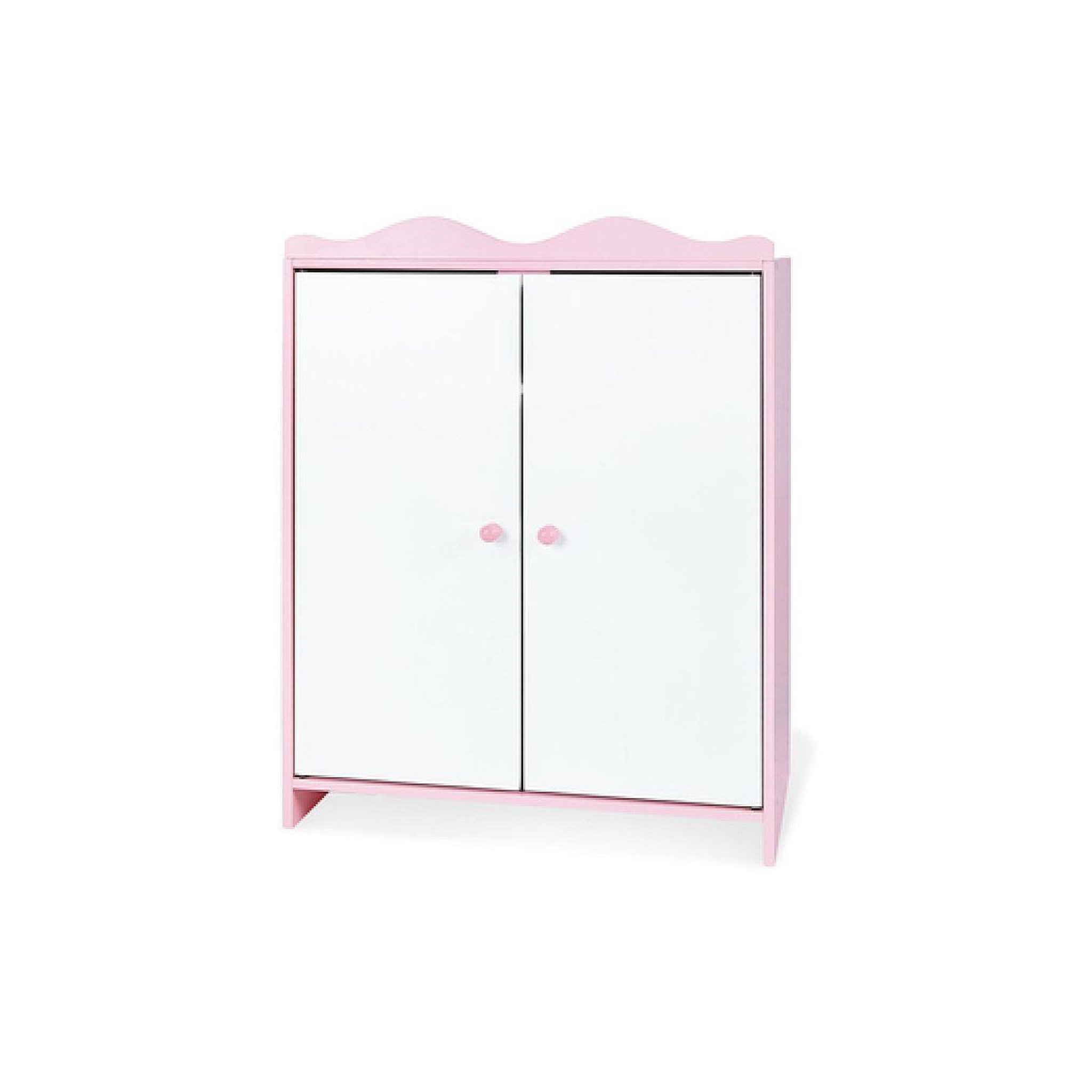 Pinolino Armoire de poupée jasmin laqué  mdf rose et laqué blanc