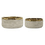 Voir la diapositive 1 : Paris Prix Lot de 2 Cache-Pots Bas  Lima  22cm Gris & Or