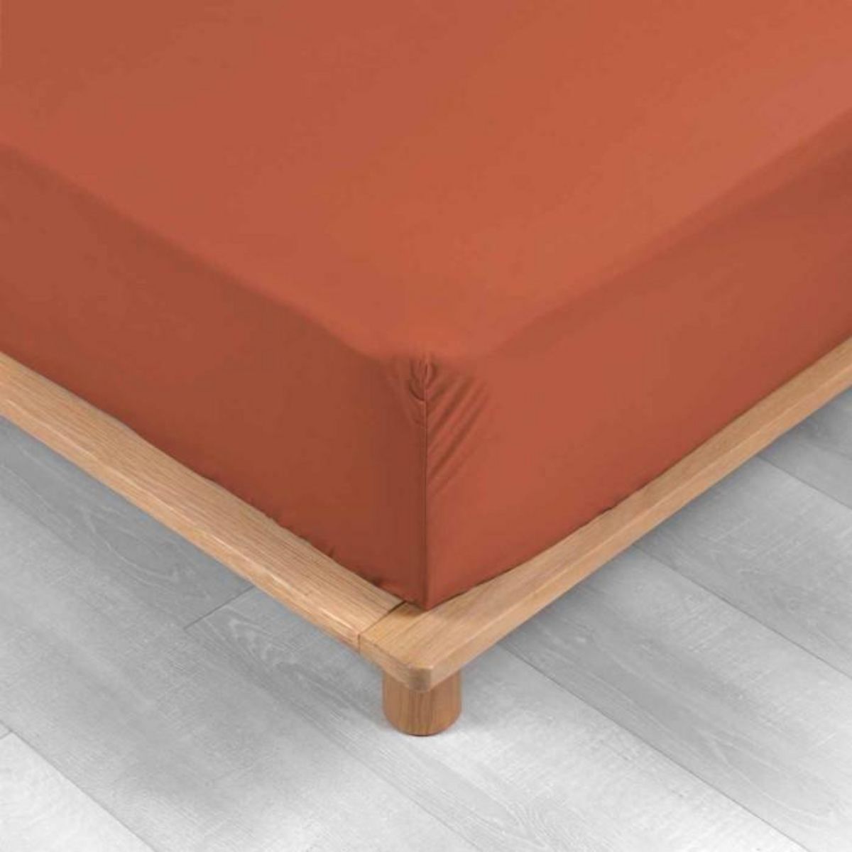 Paris Prix Drap Housse  Percaline  140x190cm Terracotta
