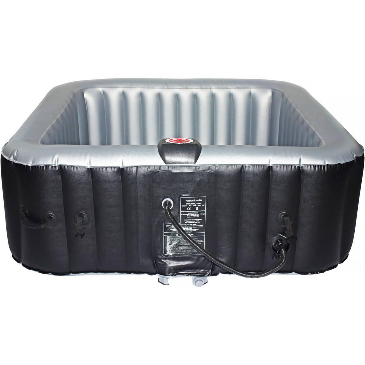 Habitat et Jardin Spa gonflable avec cercle flottant LED  Nice  - 6 places - Gris/Noir