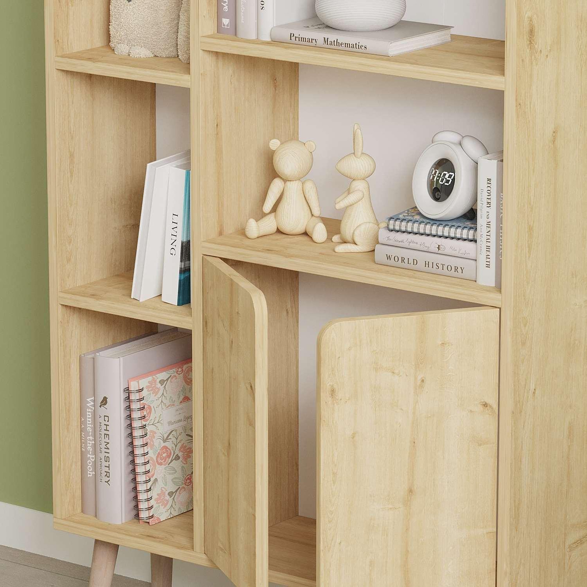 Voir la diapositive 4 : Habitat et Jardin Bibliothèque en bois  lumo  - 80 x 24 x 120 cm - beige