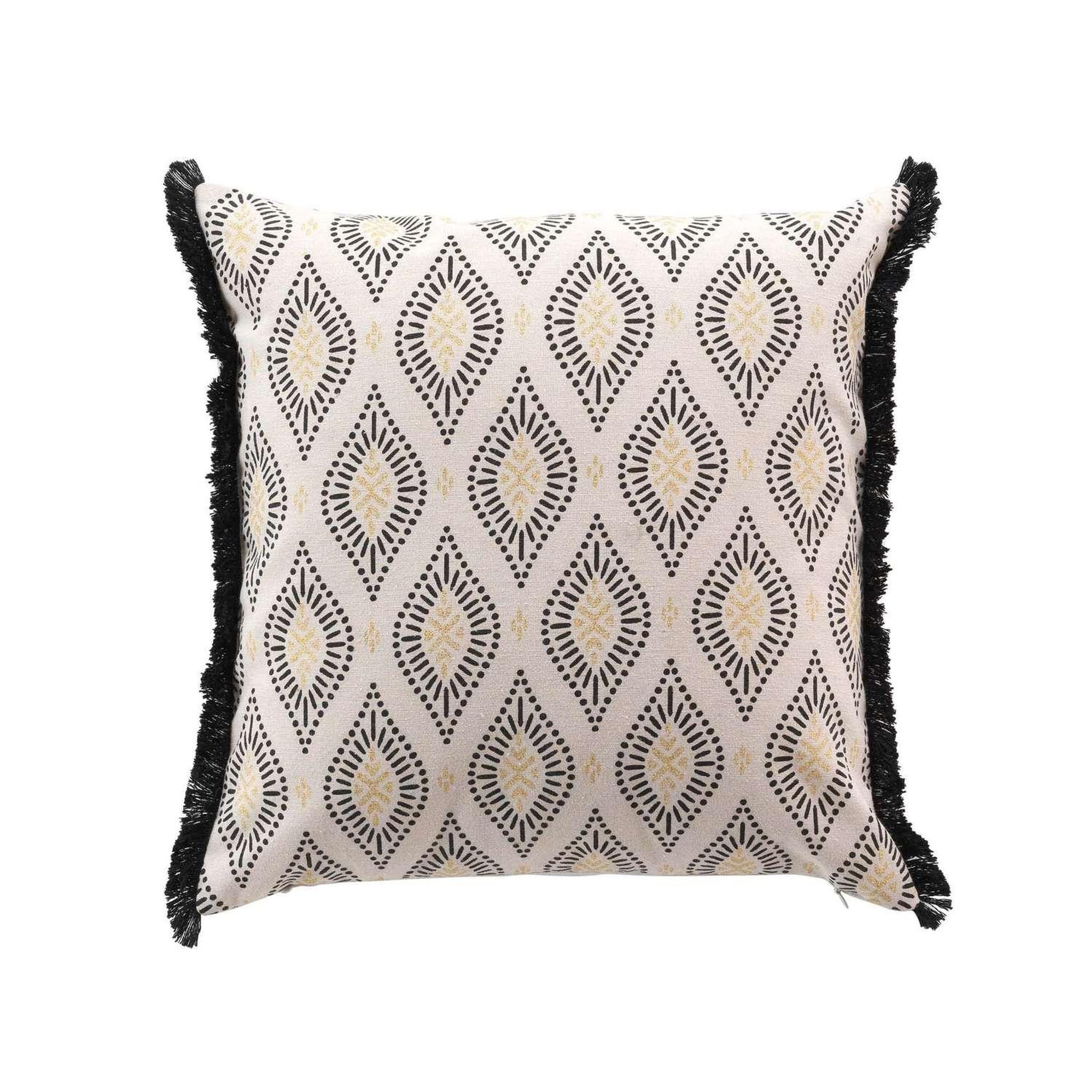 Douceur d'Intérieur Coussin déhoussable fell - polycoton imprimé métallisé - 45 x 45 cm - multicolore