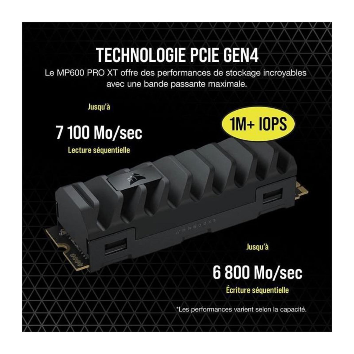 Corsair Corsair Disque SSD MP600 PRO XT - 2TB NVMe PCIe M.2 (CSSD-F2000GBMP600PXT)