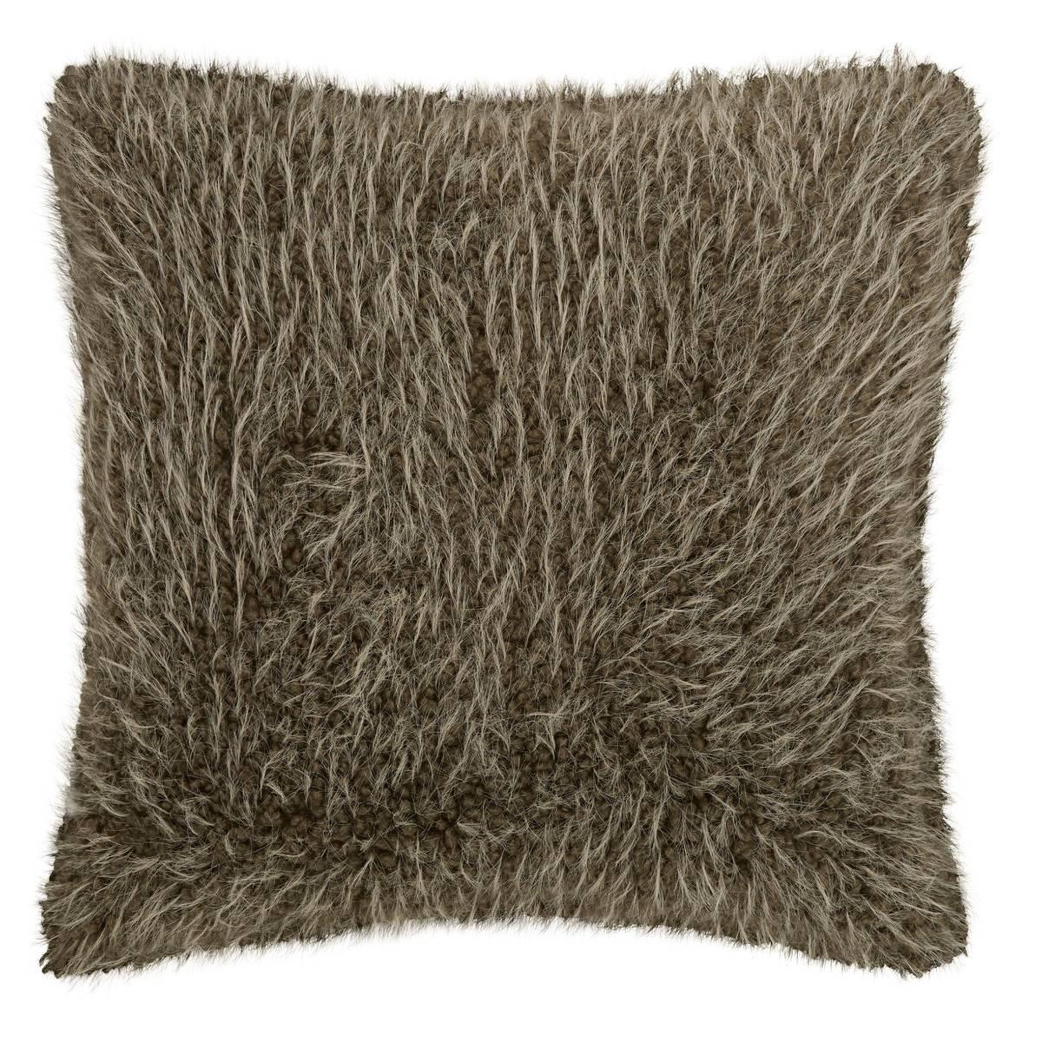 ATMOSPHERA Coussin imitation fourrure  nyero  45x45cm kaki
