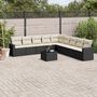 Voir la diapositive 1 : VIDAXL Salon de jardin 10 pcs avec coussins noir resine tressee