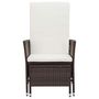 Voir la diapositive 3 : VIDAXL Chaise inclinable de jardin avec coussins Resine tressee Marron