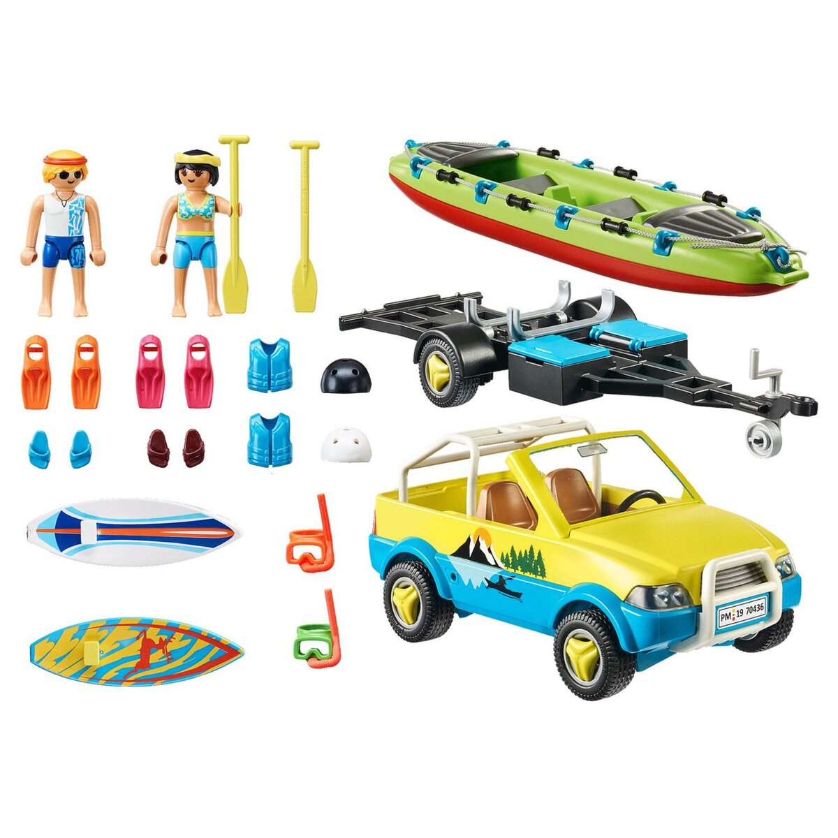 PLAYMOBIL 70436 - Family Fun - Voiture avec canoë