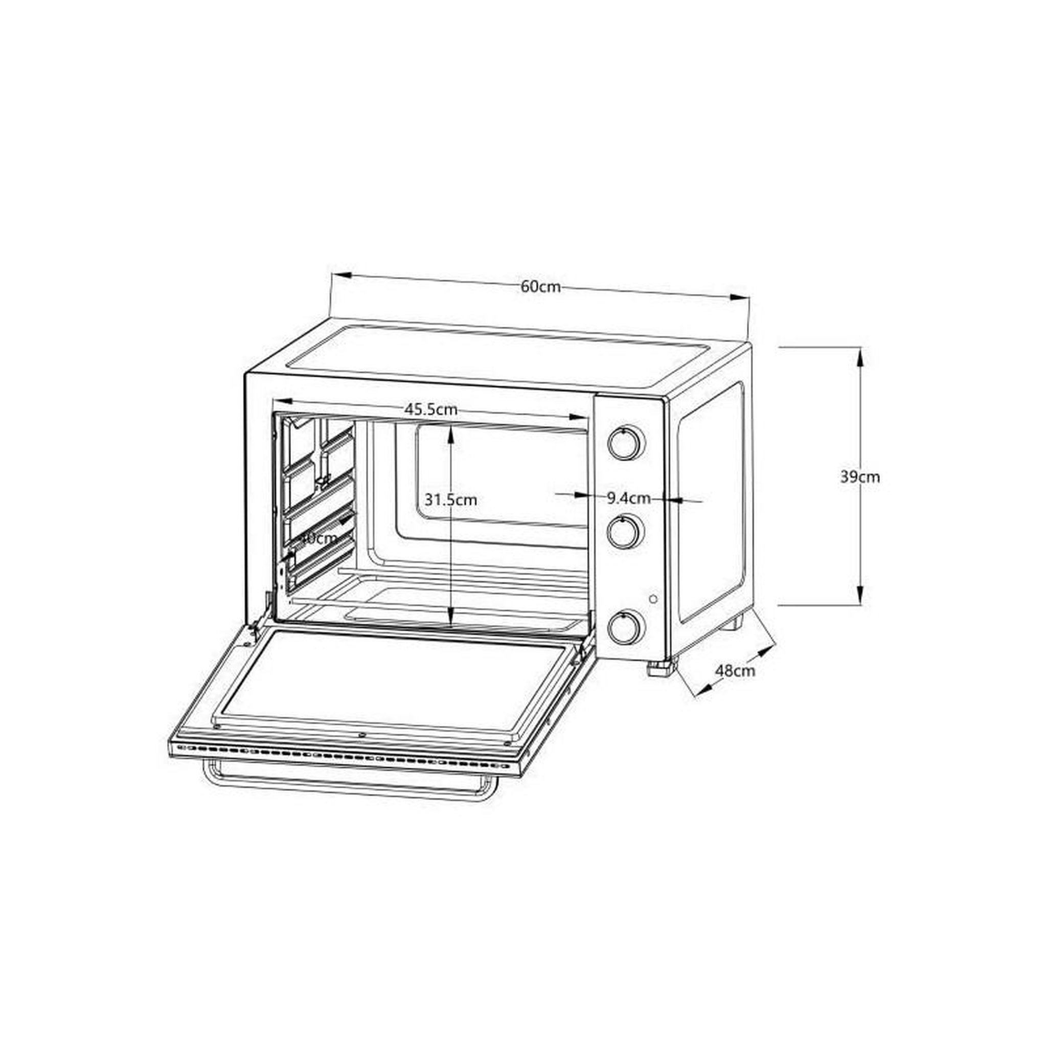 Voir la diapositive 5 : CONTINENTAL EDISON Minifour électrique -Convection naturelle CONTINENTAL EDISON - CEMF60B3 - Noir - L60 x H39 x P 48 cm
