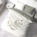 Home collection Parure de couette tufte 3pcs coton lave bci herbier. Coloris disponibles : Blanc