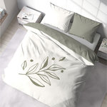 Home collection Parure de couette tufte 3pcs coton lave bci herbier. Coloris disponibles : Blanc