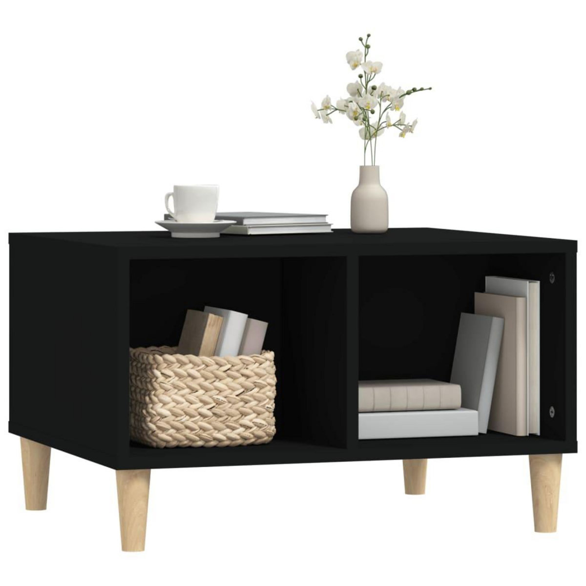 VIDAXL Table basse Noir 60x50x36,5 cm Bois d'ingenierie
