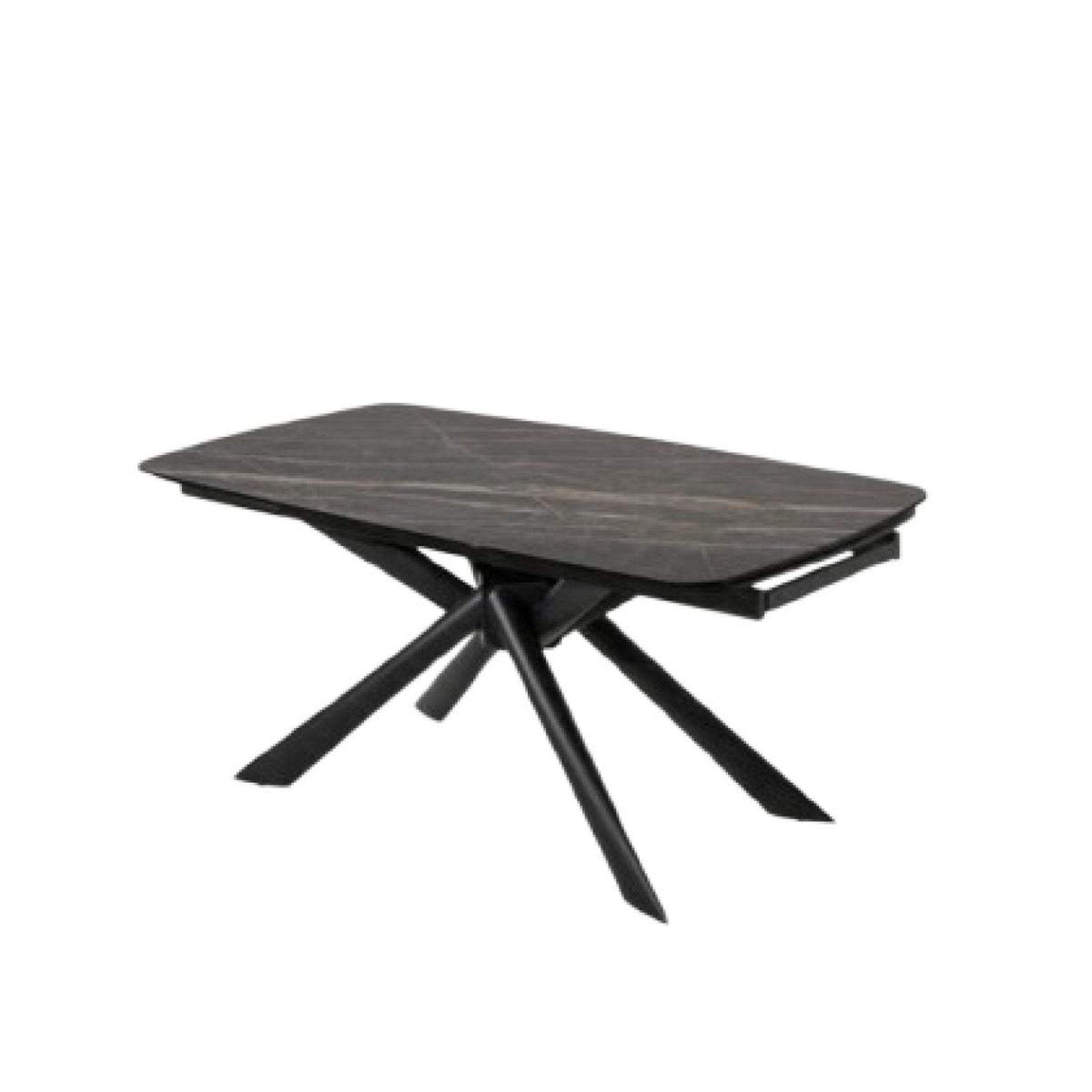 JLC KREATION Grande table en céramique extensible noir et or l180-280 cm constantine