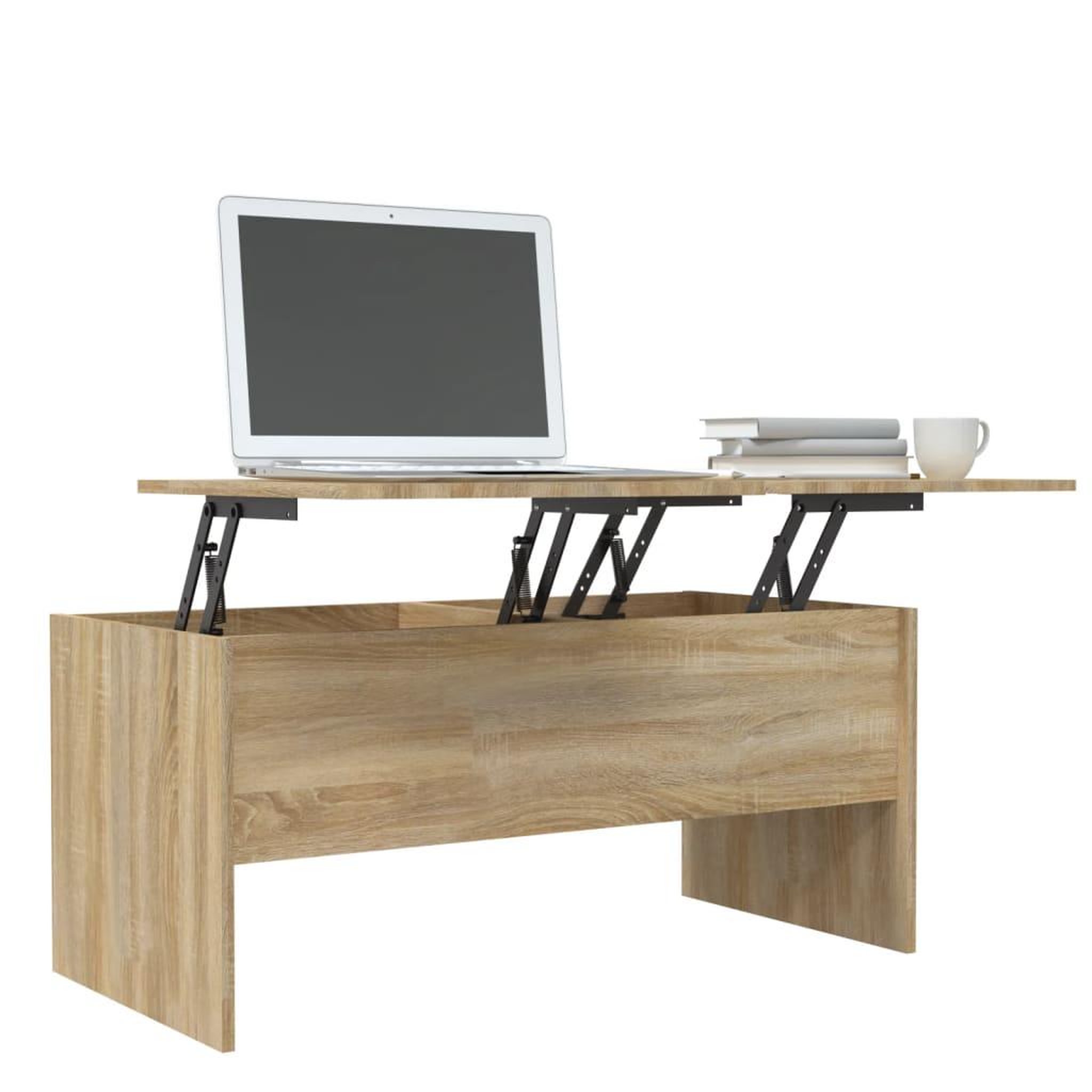 Voir la diapositive 4 : VIDAXL Table basse chene sonoma 102x50,5x46,5 cm bois d'ingenierie
