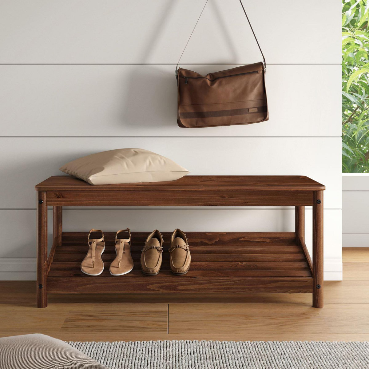 IDIMEX Banc à chaussures APOANA L 110 cm en bois massif