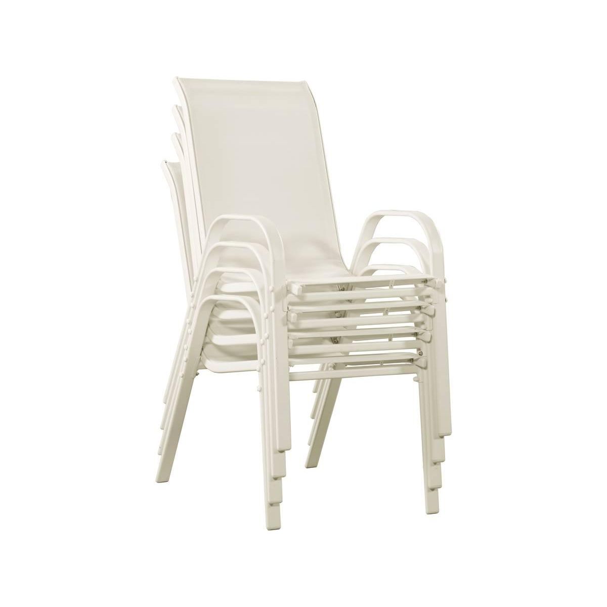 Habitat et Jardin Fauteuil jardin Textilène  Cordoba  - Phoenix - Écru - Lot de 4