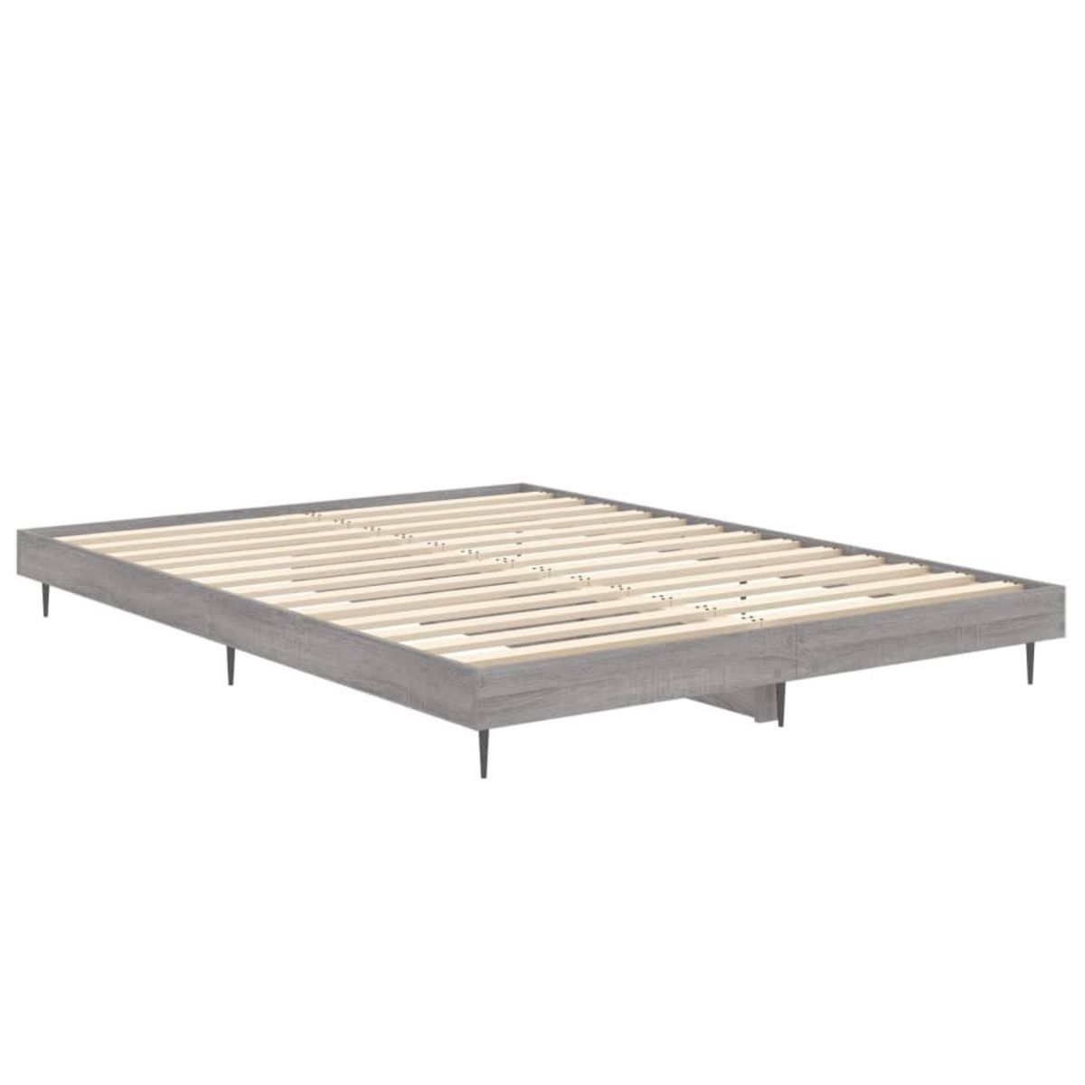 VIDAXL Cadre de lit sans matelas sonoma gris 135x190 cm