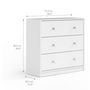 Voir la diapositive 5 : FINLANDEK Commode de chambre - OREGON - 3 tiroirs - décor blanc - L 72,4 x P 30,1 x H 68,3 cm