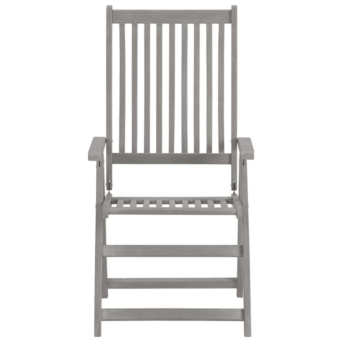 VIDAXL Chaises inclinables de jardin lot de 8 Gris Bois solide acacia