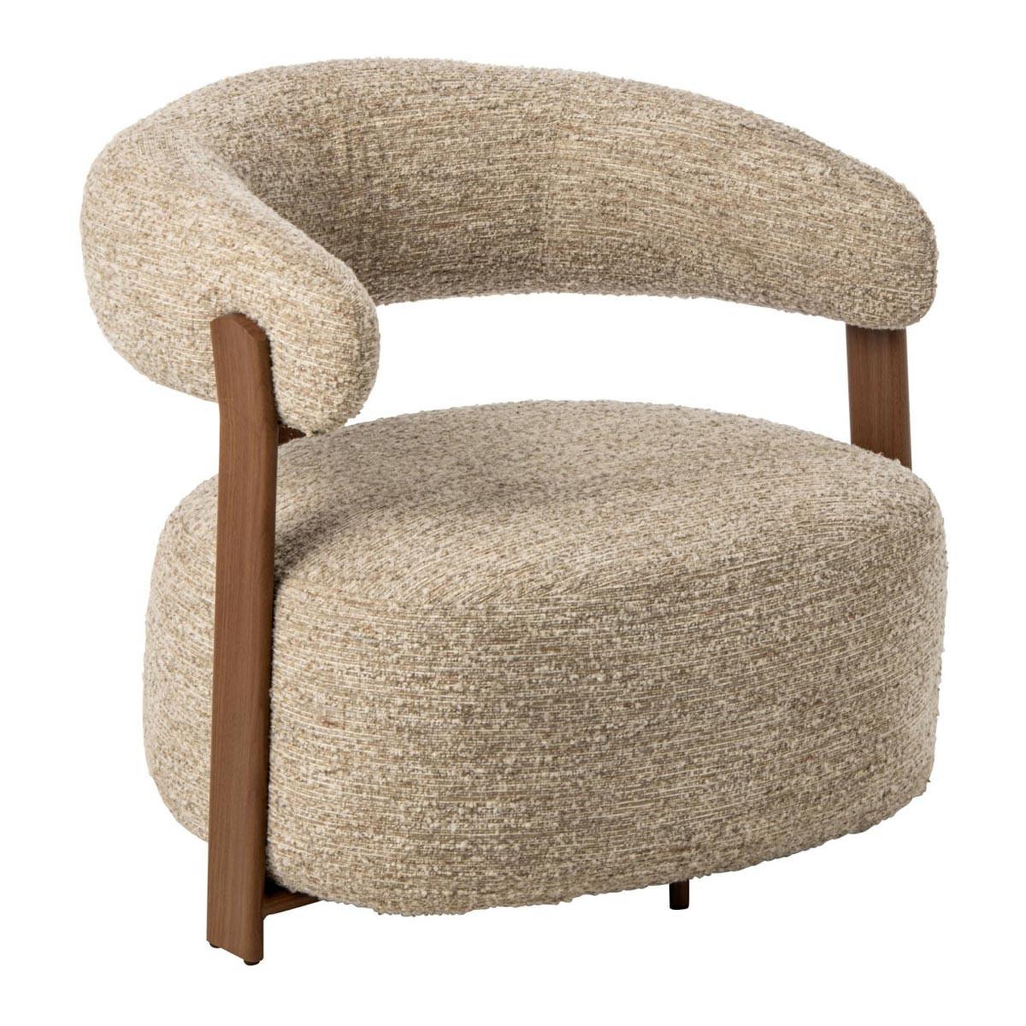J-LINE Fauteuil Design en Tissu  Thilde  78cm Beige