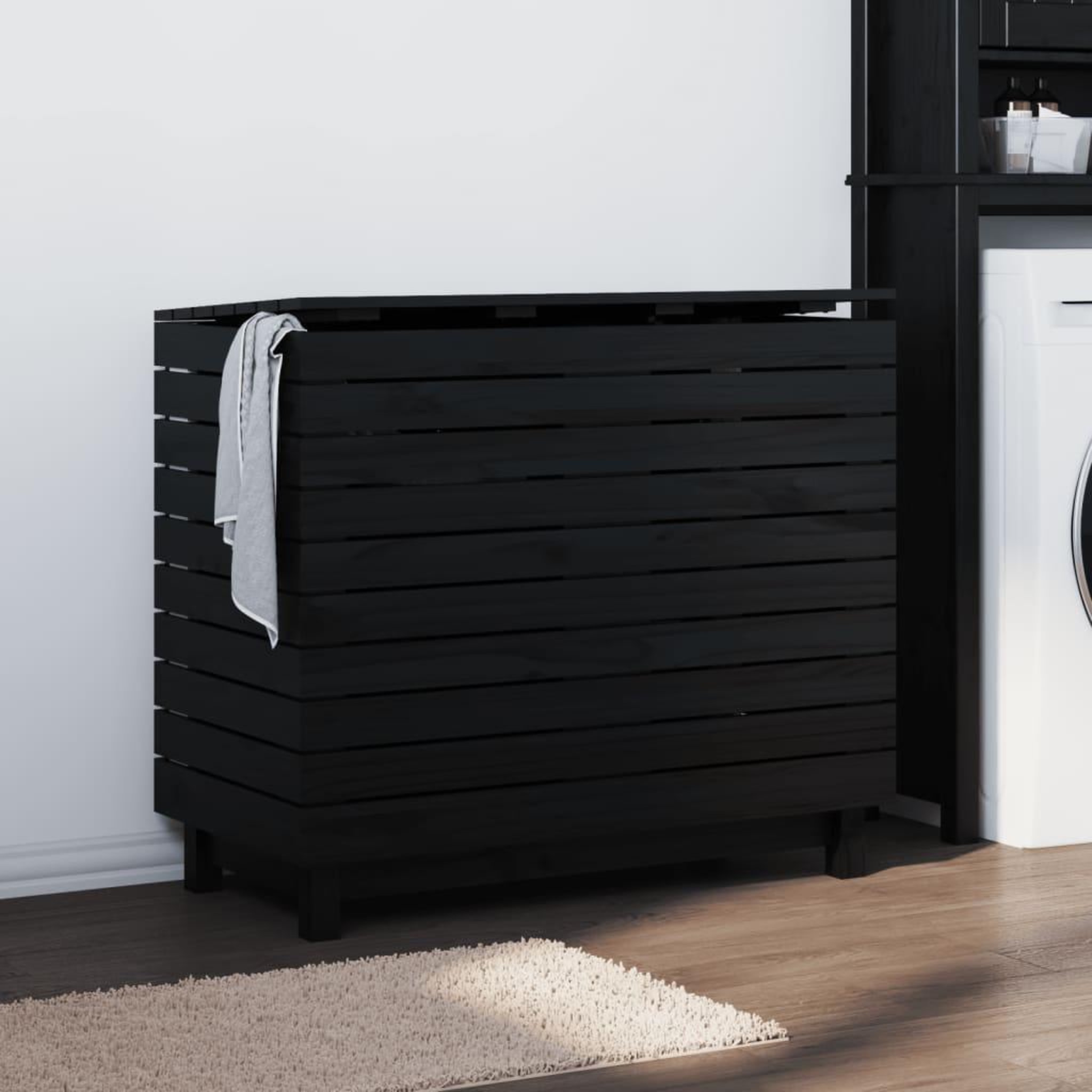 VIDAXL Panier a linge 88,5x44x76 cm bois massif de pin