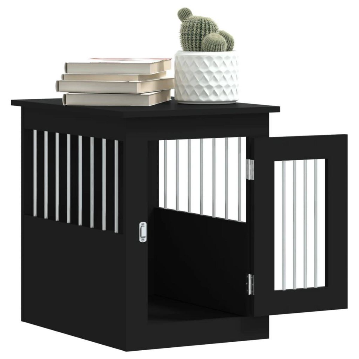 VIDAXL Meuble de cage pour chiens noir 45x62x59 cm bois d'ingenierie