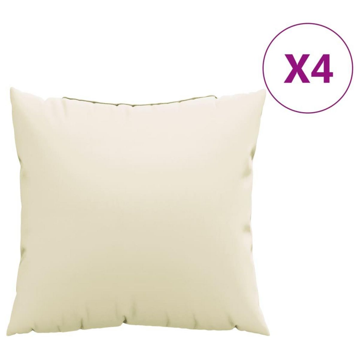 VIDAXL Coussins de canape lot de 4 creme 40x40 cm tissu