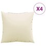 Voir la diapositive 2 : VIDAXL Coussins de canape lot de 4 creme 40x40 cm tissu