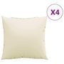 Voir la diapositive 2 : VIDAXL Coussins de canape lot de 4 creme 40x40 cm tissu