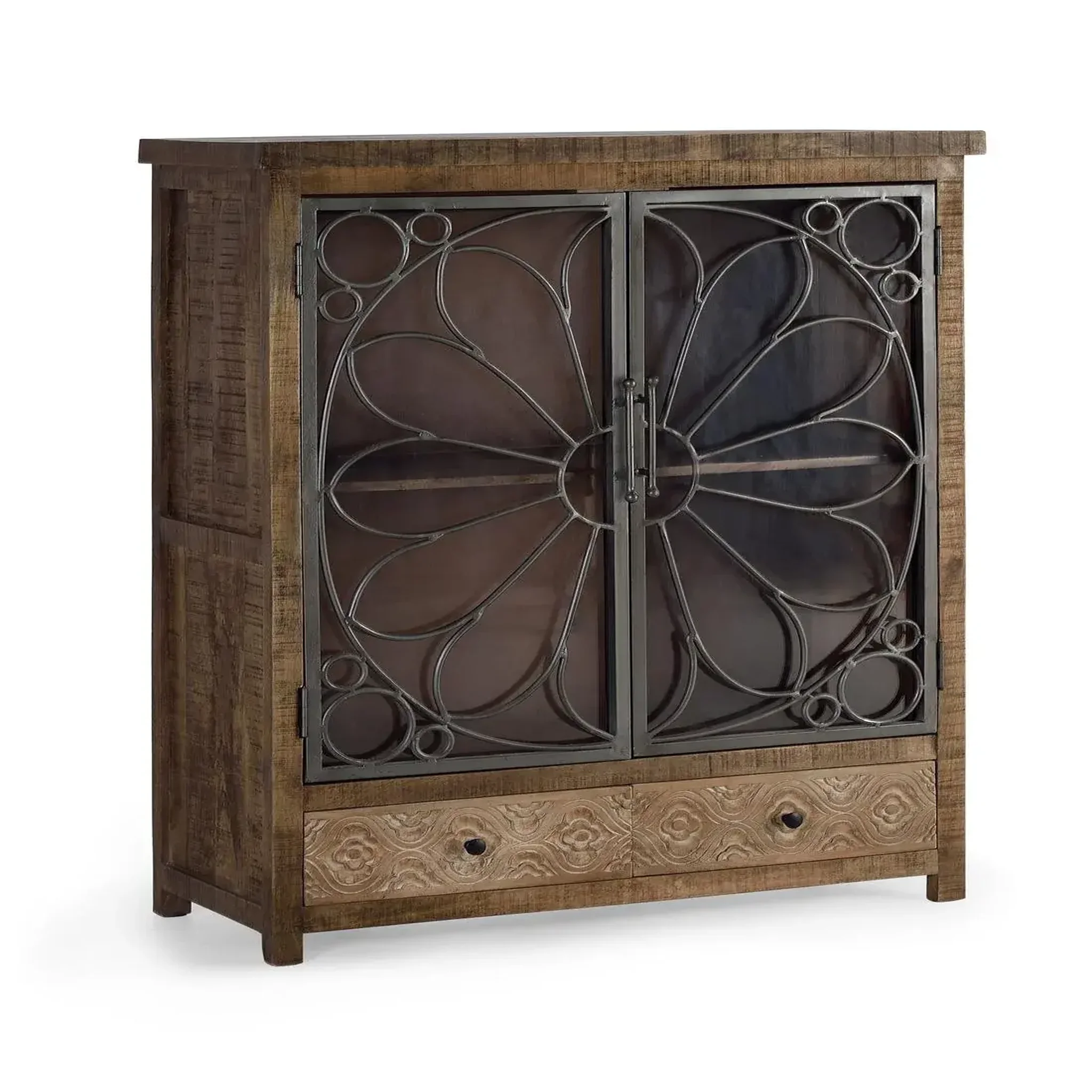 Voir la diapositive 3 : GINER Y COLOMER SL Vitrine en bois de manguier 100 cm style industriel moderne