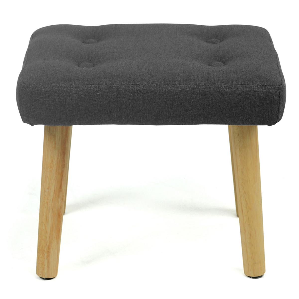 ID MARKET Fauteuil scandinave LIV avec repose pieds en tissu gris anthracite