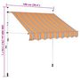 Voir la diapositive 6 : VIDAXL Auvent retractable manuel 100 cm Rayures jaunes et bleues