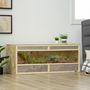Voir la diapositive 2 : PAWHUT Terrarium - vivarium reptiles & batraciens - 2 portes coulissantes verre trempé - parois frontales maillées - OSB métal