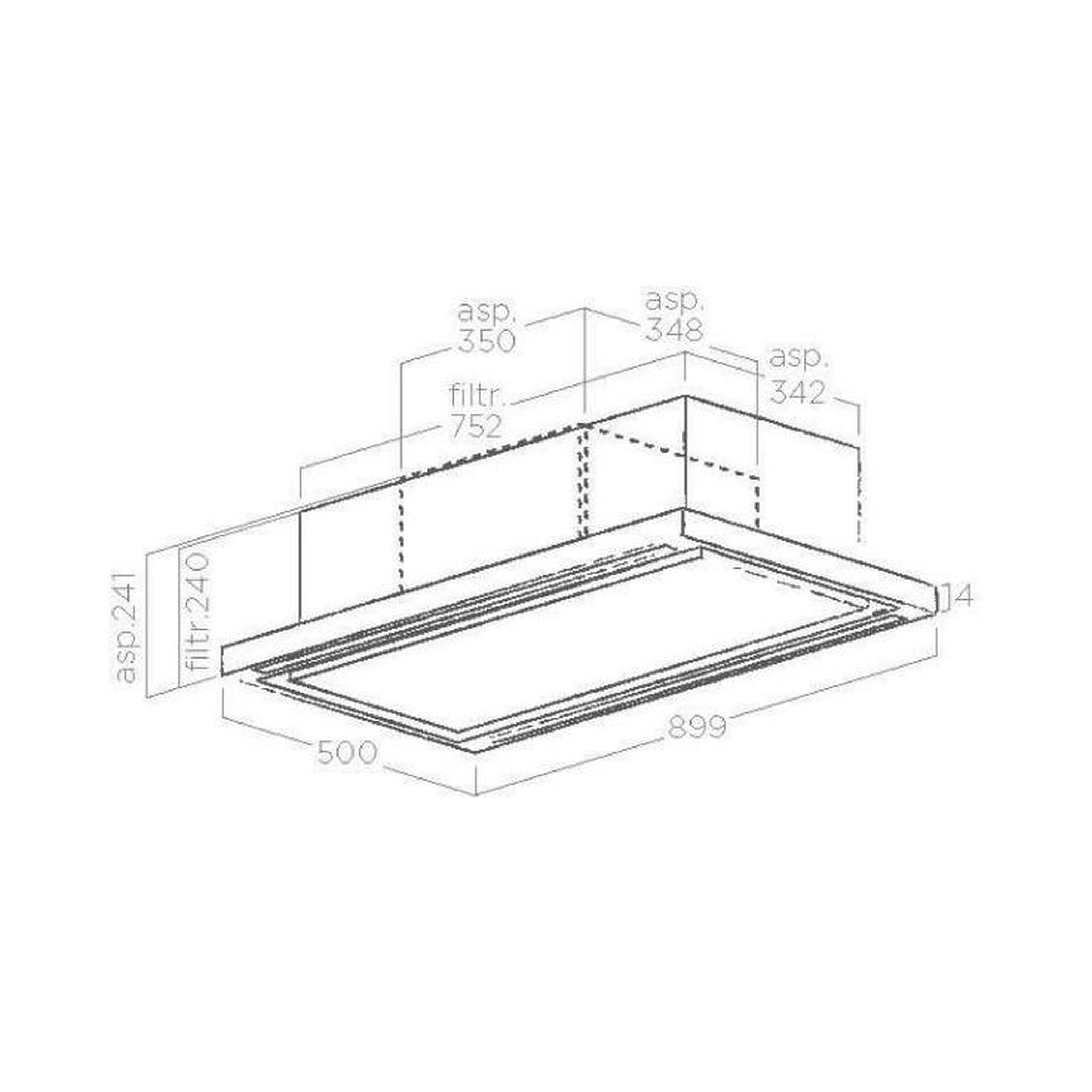 Voir la diapositive 3 : ELICA Hotte plafond 90cm 550m3/h inox - prf0141953