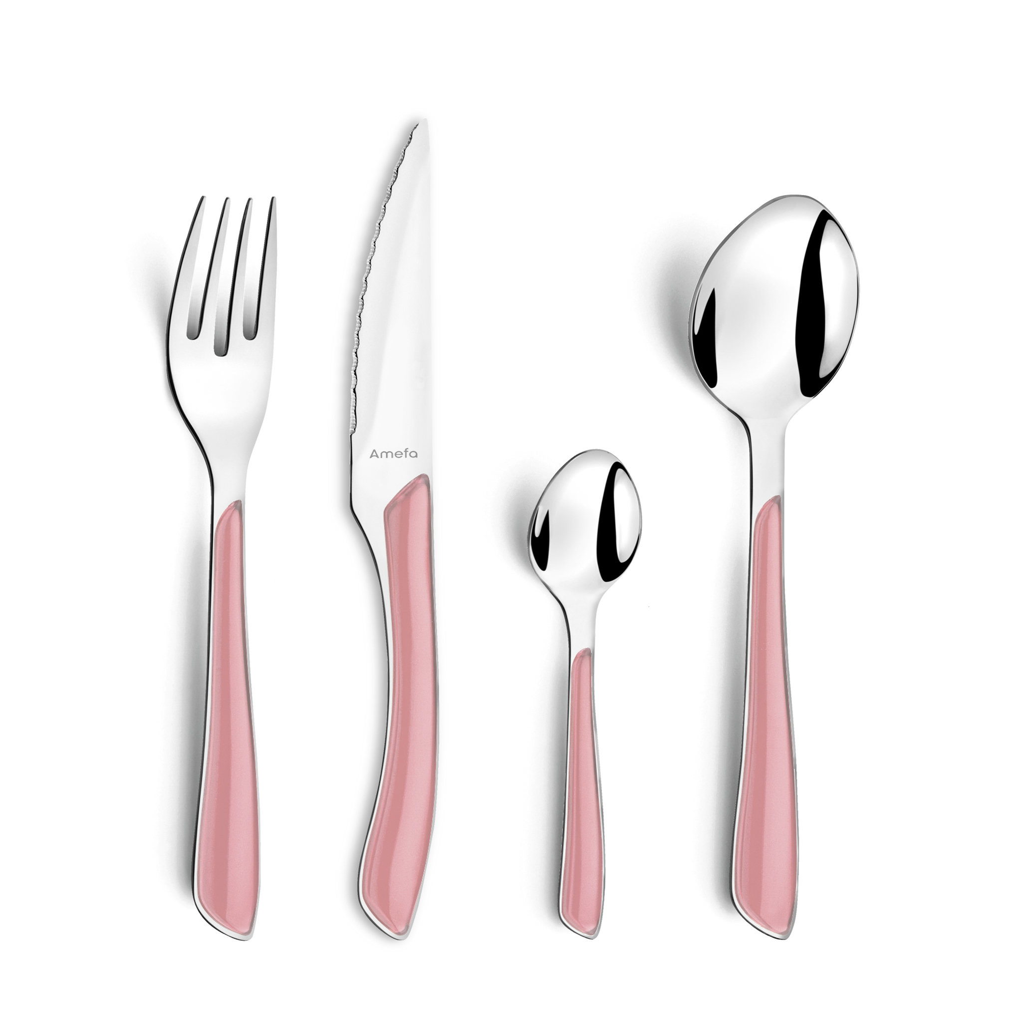 AMEFA Ménagère 24 pièces rose pastel en inox