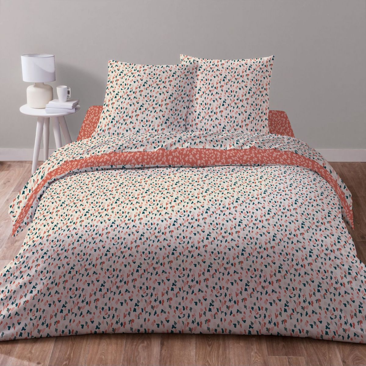 Parure housse de couette en microfibre motif tacheté TAKY