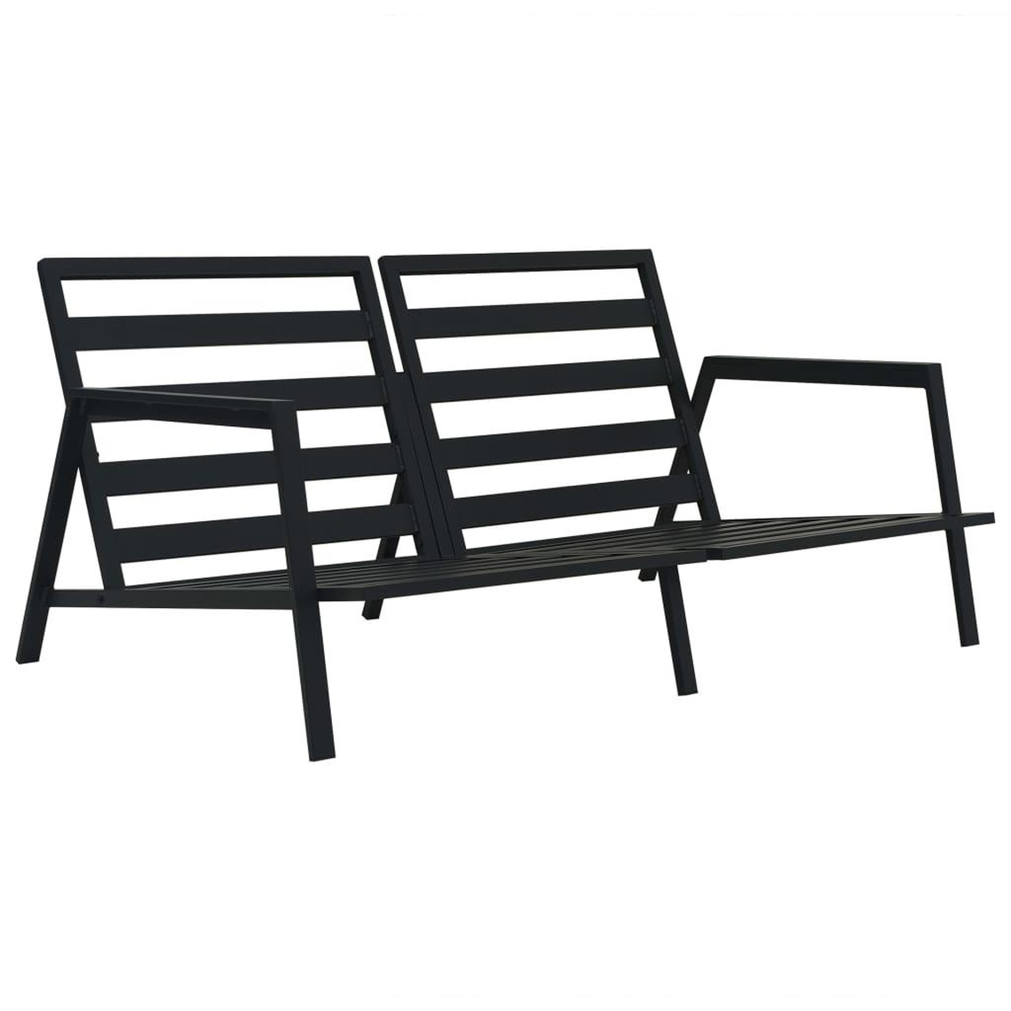Voir la diapositive 3 : VIDAXL Salon de jardin 4 pcs avec coussins aluminium gris fonce