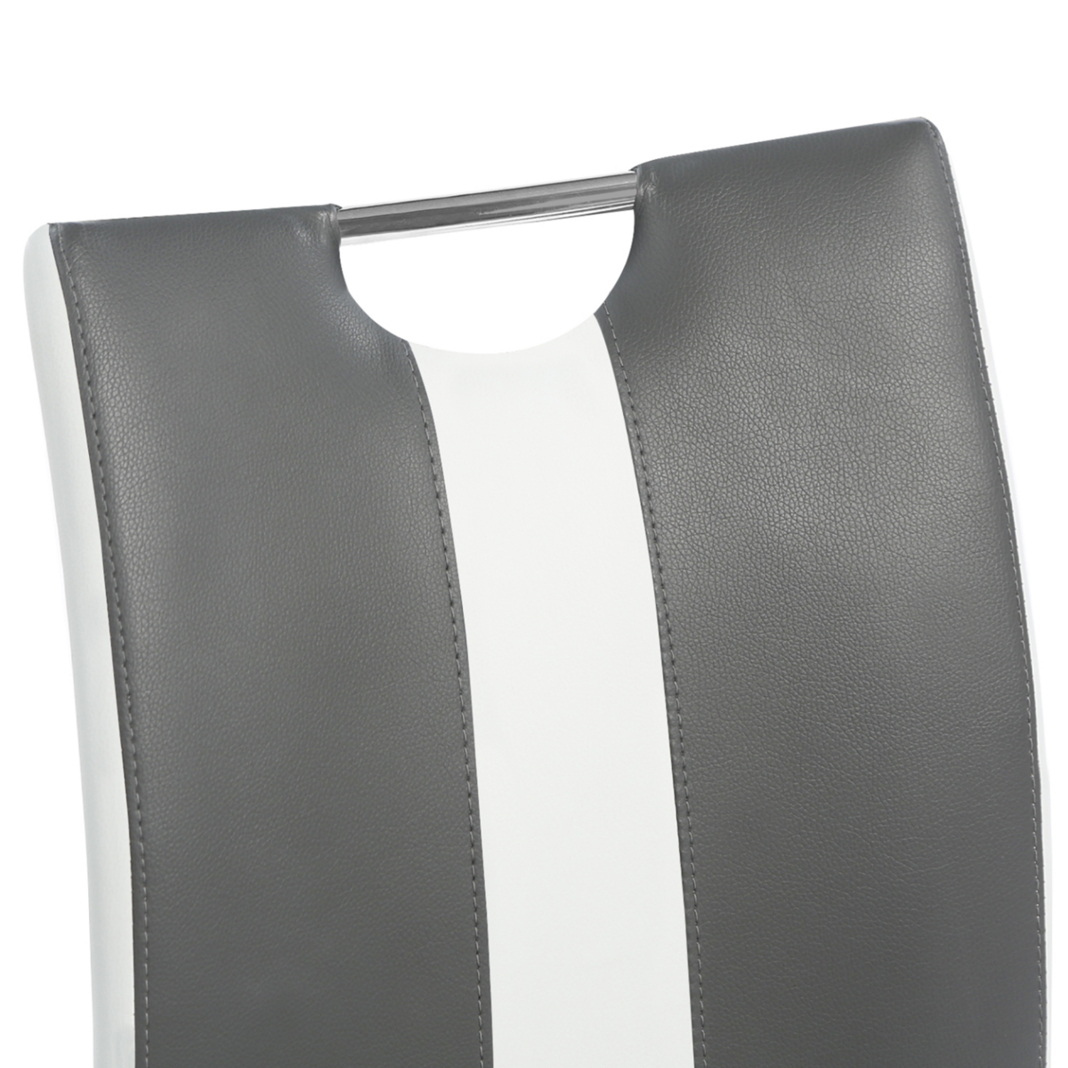 ID MARKET Lot de 4 chaises PIA grises et blanches pour salle à manger