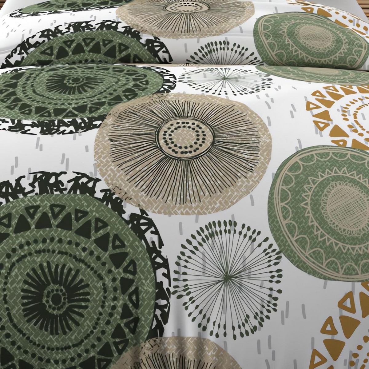 SOLEIL D'OCRE Parure housse de couette coton 57 fils MASSAI, par Soleil d'Ocre