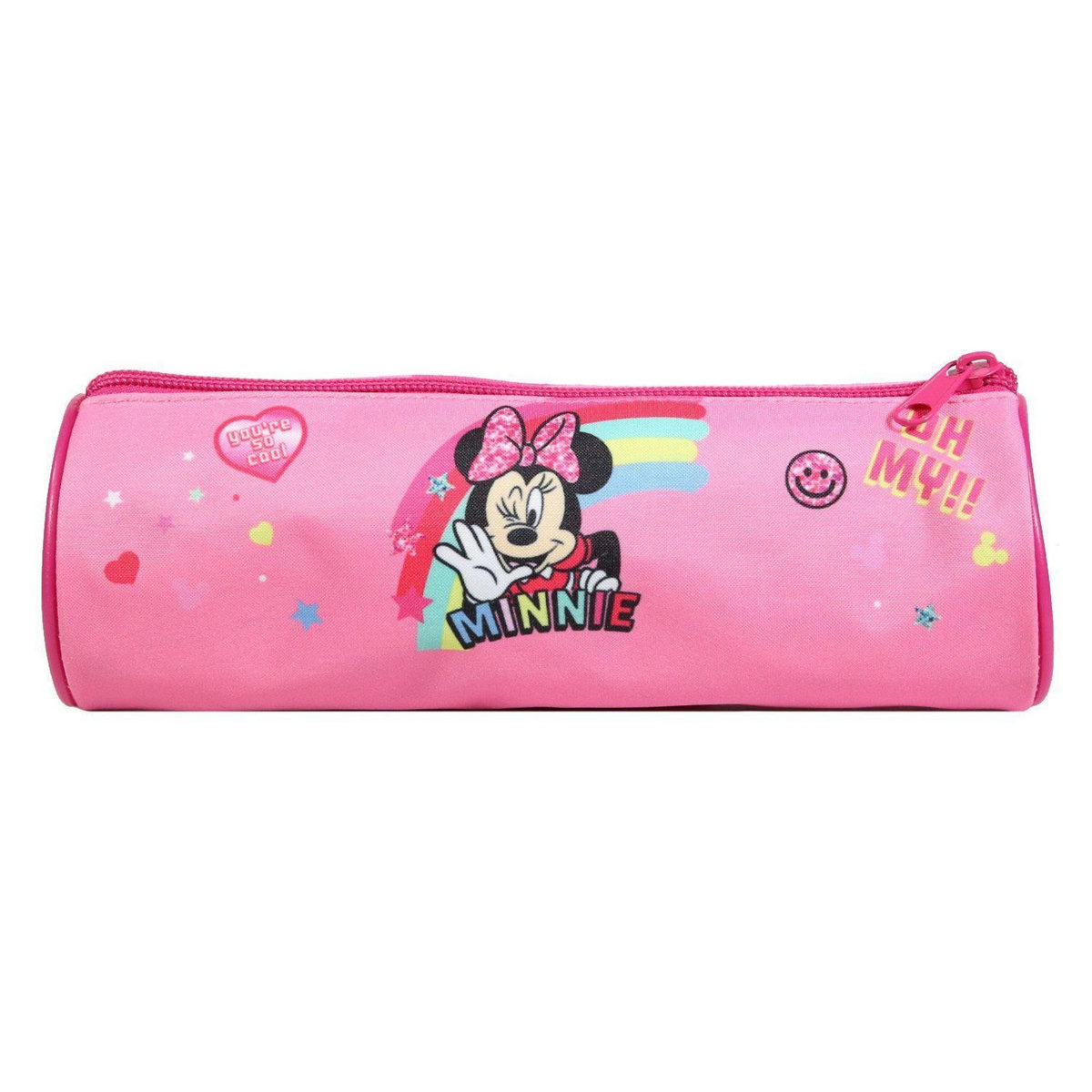 Bagtrotter BAGTROTTER Trousse scolaire ronde Disney Minnie Rose Arc en ciel
