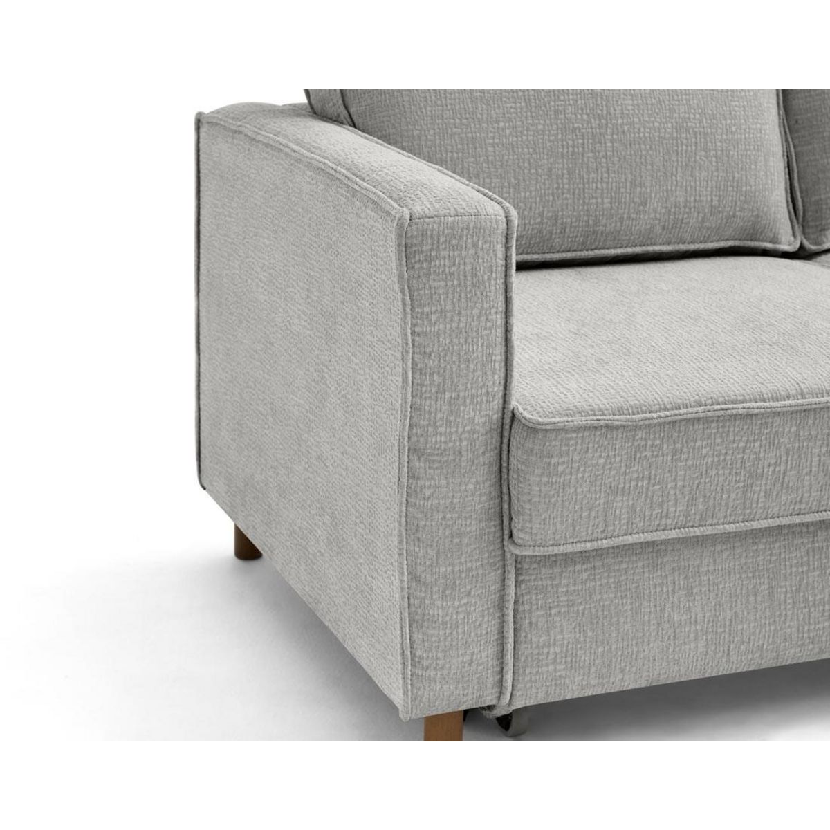 LISA DESIGN Jake - canapé d'angle droit 4 places convertible avec coffre en tissu velours relief