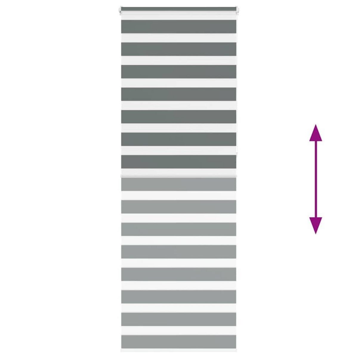 VIDAXL Store zebre gris fonce largeur du tissu 80,9 cm polyester