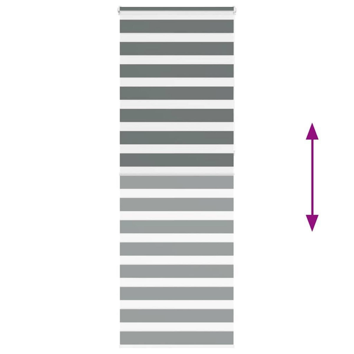 VIDAXL Store zebre gris fonce largeur du tissu 80,9 cm polyester