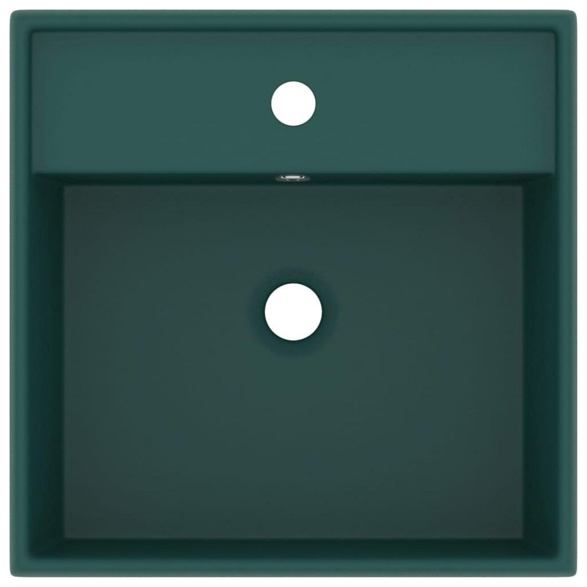 VIDAXL Lavabo carre a trop-plein Vert fonce mat 41x41 cm Ceramique