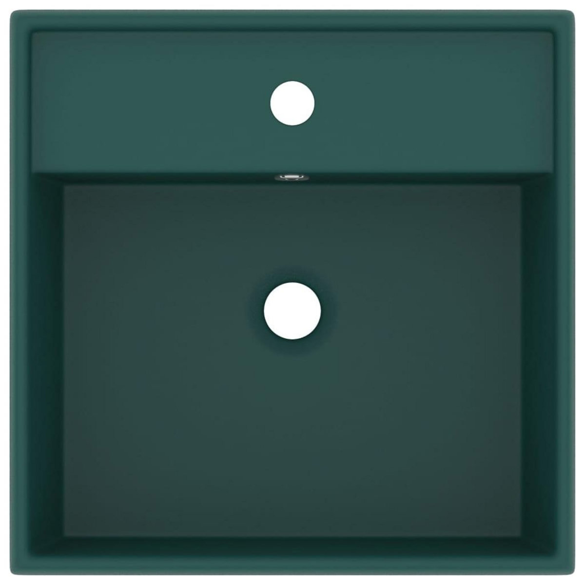VIDAXL Lavabo carre a trop-plein Vert fonce mat 41x41 cm Ceramique