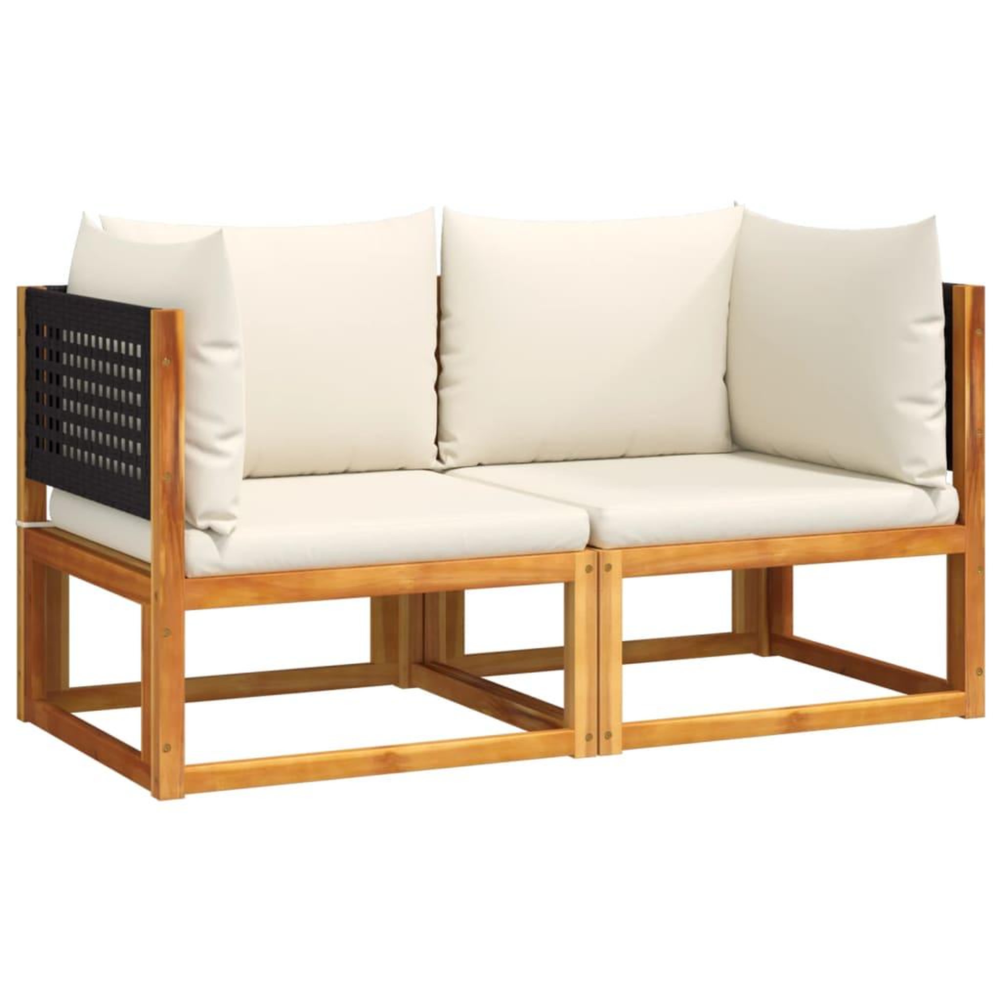 Voir la diapositive 2 : VIDAXL Canapes d'angle de jardin et coussins 2pcs bois massif d'acacia