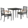 Voir la diapositive 2 : VIDAXL Ensemble a manger de jardin avec coussins 3 pcs Noir